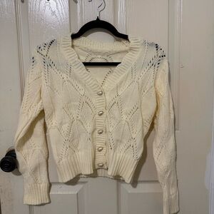 SHEIN Cream Knit Cardigan – Size Small